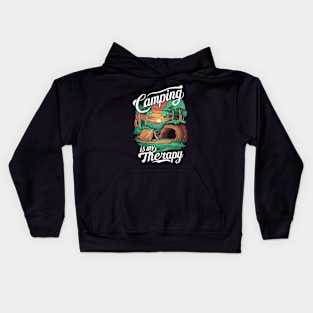 Camping is My Therapy. Kids Hoodie